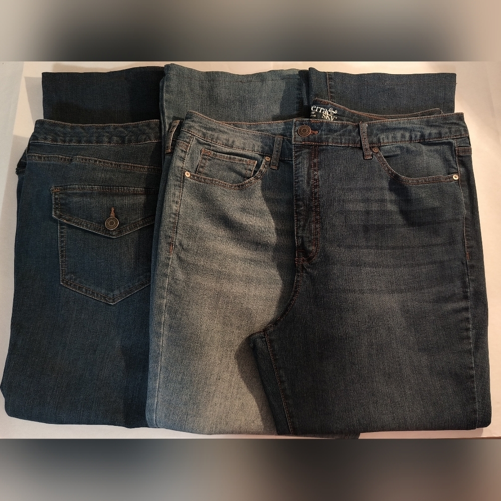 Terra & Sky Women's Boot Cut Jeans - Mixed Blue Washes